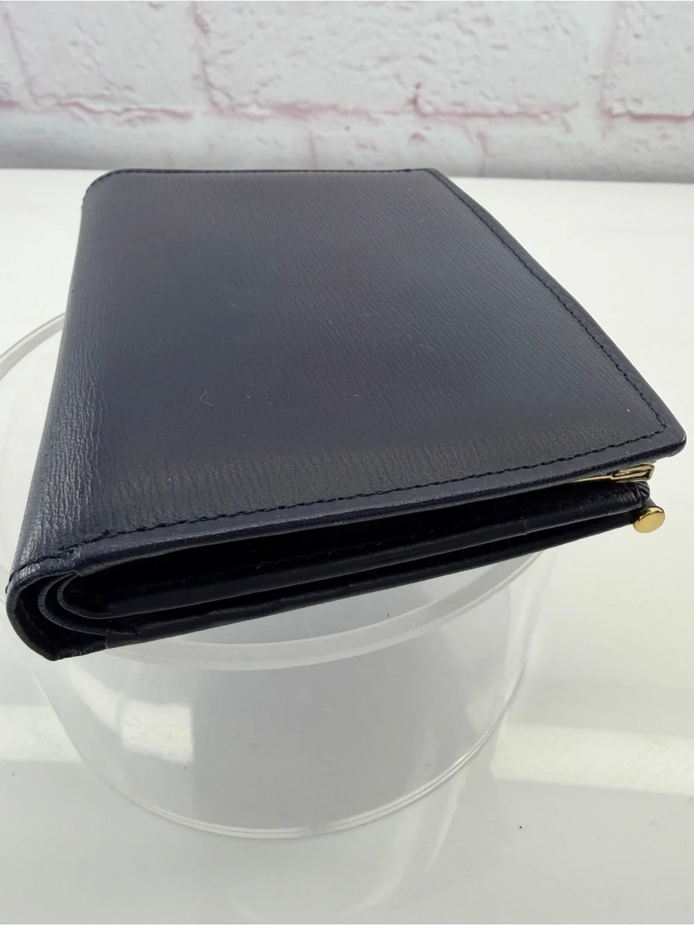 Valentino Garavani Vintage Navy Blue Compact Kisslock Wallet